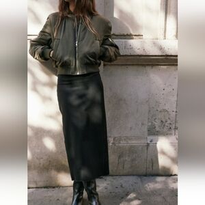 ZARA ZW COLLECTION Cropped Bomber Jacket